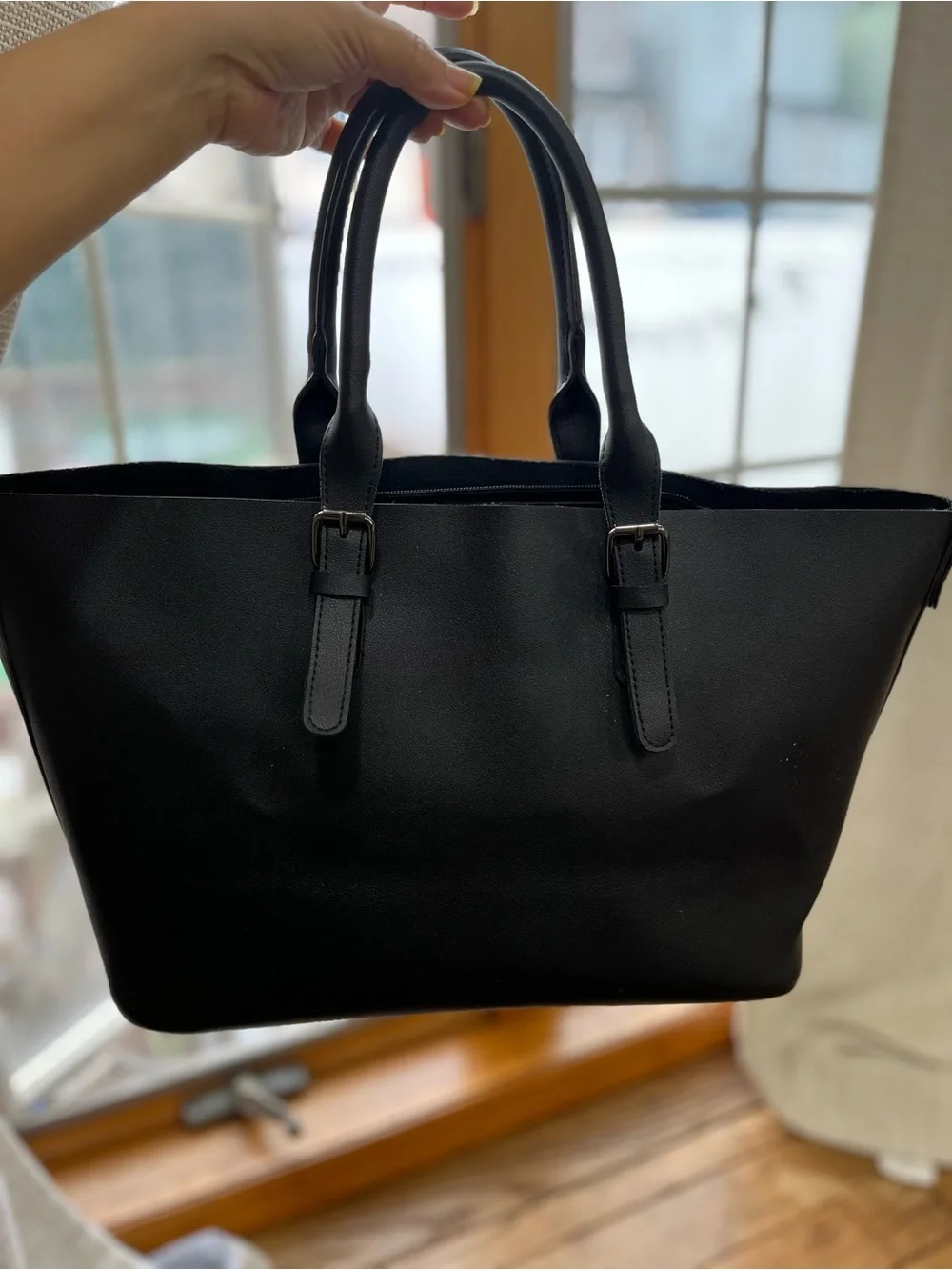 Classic Black Tote with Dual Top Handles
